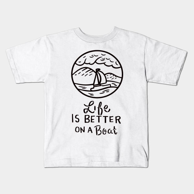 Sailing Sailing Boat Kids T-Shirt by Shiva121